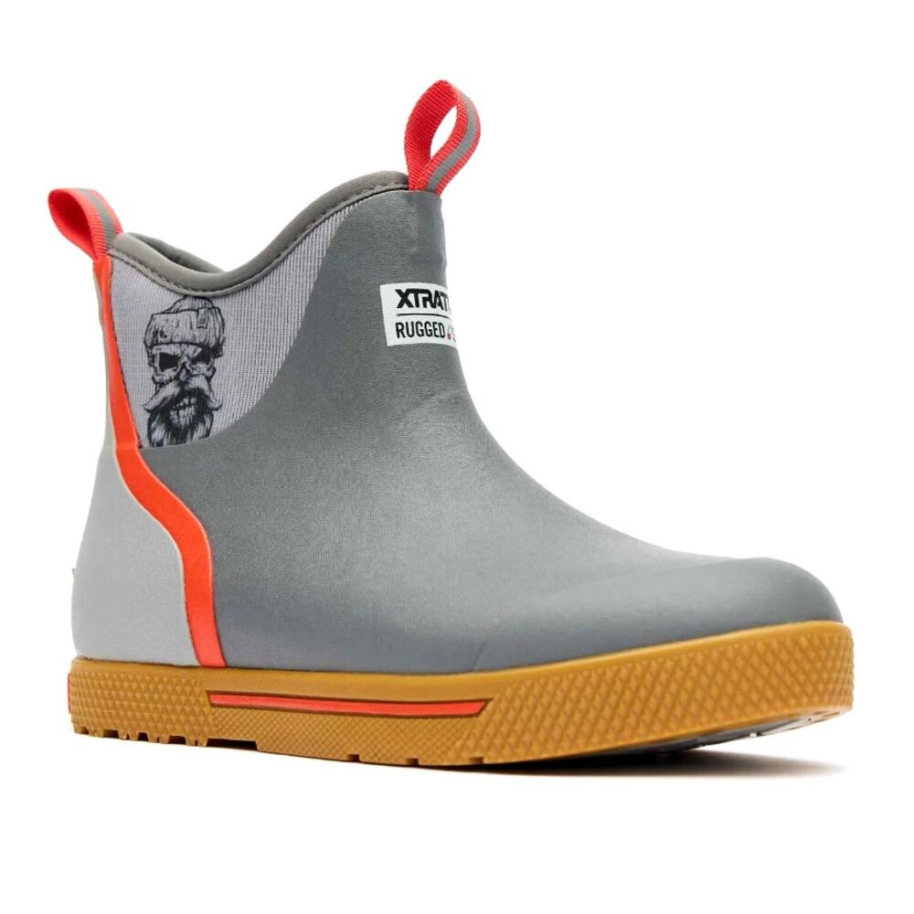 XTRATUF Men's Gray 6" Wheelhouse Ankle Deck Boot Size 8M